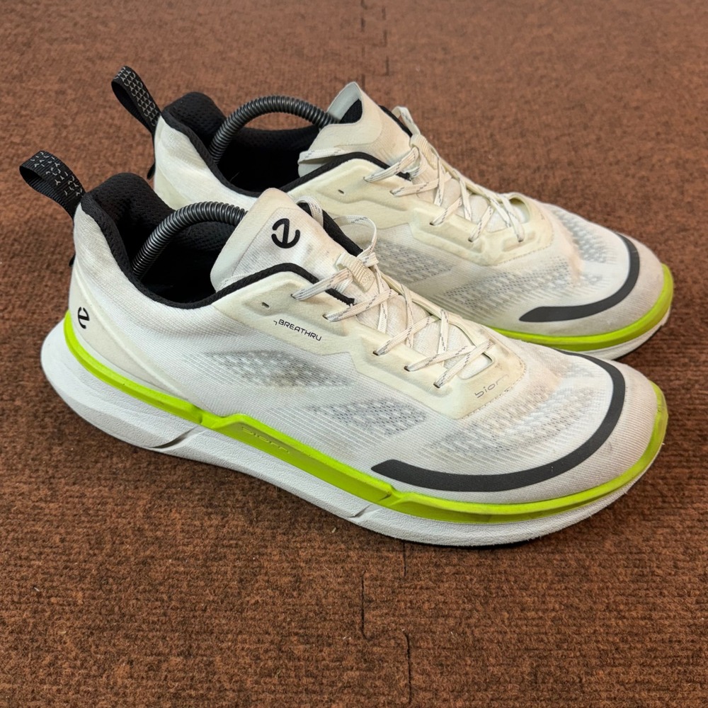 gently used ECCO Biom 2.0 Breathru B+ White Lime Shoes Size 44 US 10-10.5 830754